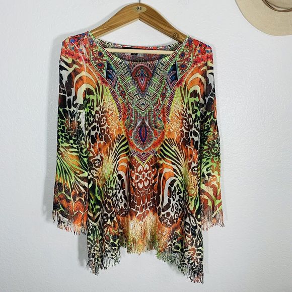 Mushka Sienna Rose Inc. Colorful Boho Hippy Blouse Size Medium Women’s - Picture 8 of 12